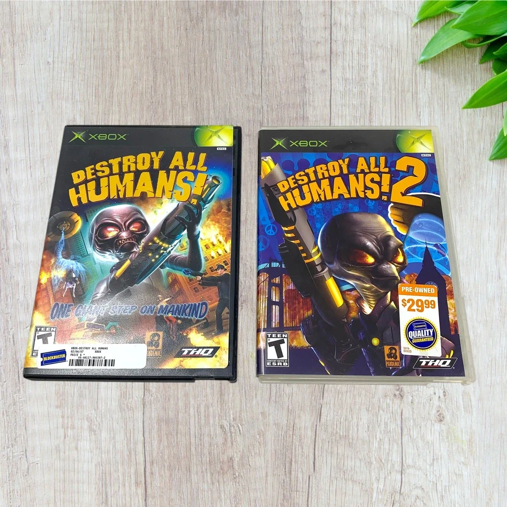 Destroy All Humans 1 & 2 Xbox Alien Invasion Game Discs Only Untested
